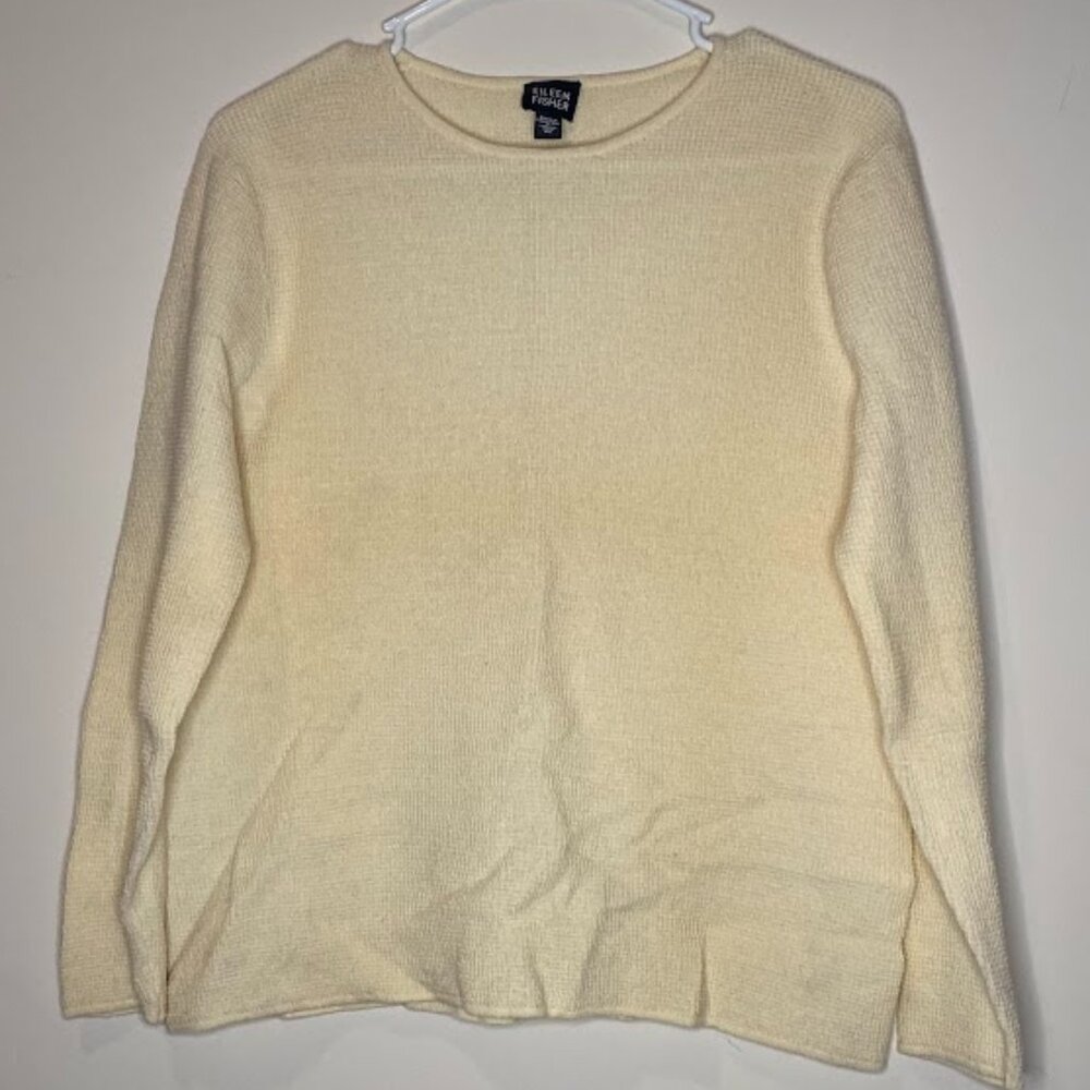 Excellent Condition, Eileen Fisher 100% wool, Italian Yarn Sweater